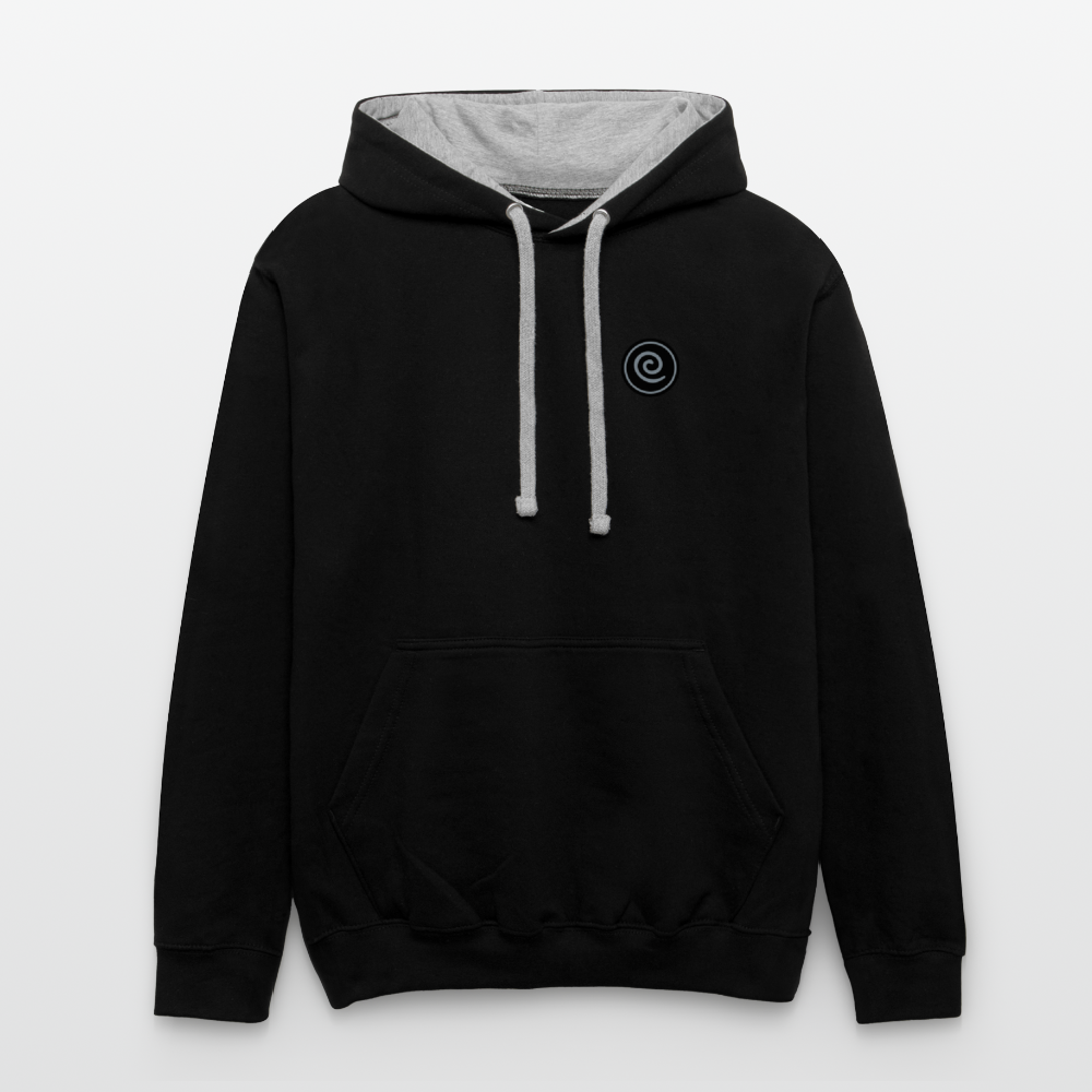 Contrast Hoodie - black/heather gray
