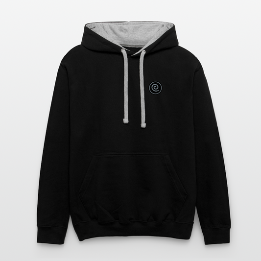Contrast Hoodie - black/heather gray